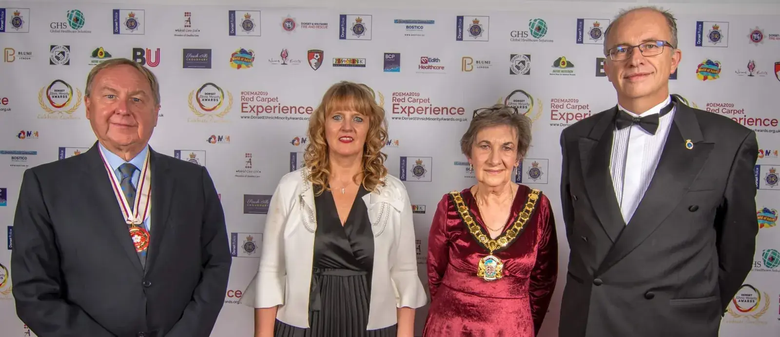 Civic guests, including two mayors wearing their chains of office, on the Red Carpet Experience